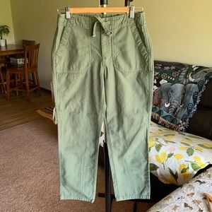 J. Crew Tie Waist Camp Pant Sage Green Small Petite